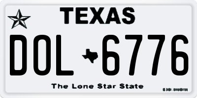 TX license plate DOL6776