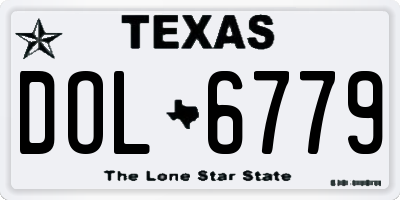 TX license plate DOL6779