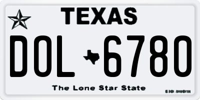 TX license plate DOL6780
