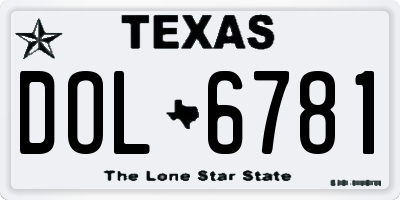 TX license plate DOL6781