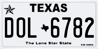 TX license plate DOL6782