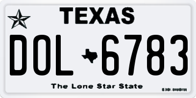 TX license plate DOL6783