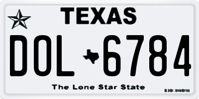 TX license plate DOL6784