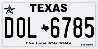TX license plate DOL6785
