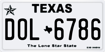 TX license plate DOL6786