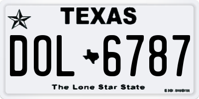 TX license plate DOL6787