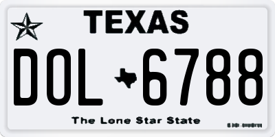 TX license plate DOL6788