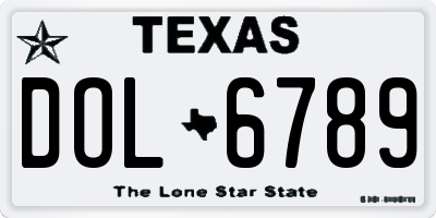 TX license plate DOL6789