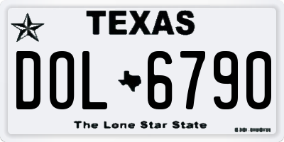 TX license plate DOL6790