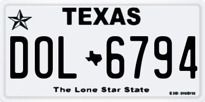TX license plate DOL6794