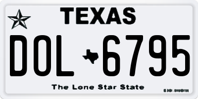 TX license plate DOL6795