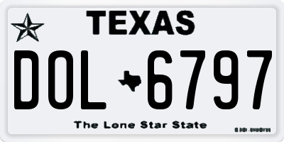 TX license plate DOL6797