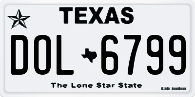 TX license plate DOL6799