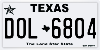 TX license plate DOL6804
