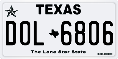 TX license plate DOL6806