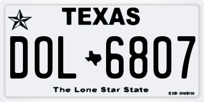 TX license plate DOL6807