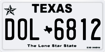 TX license plate DOL6812