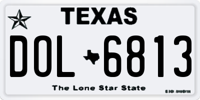 TX license plate DOL6813