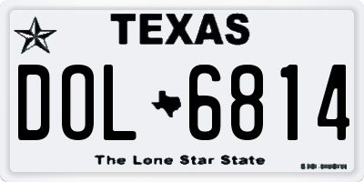 TX license plate DOL6814