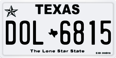 TX license plate DOL6815