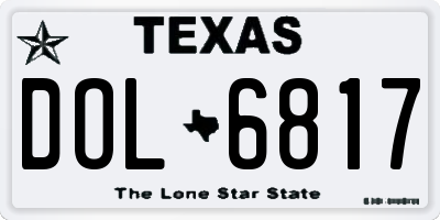 TX license plate DOL6817