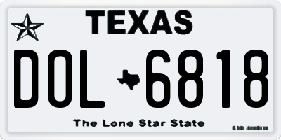 TX license plate DOL6818