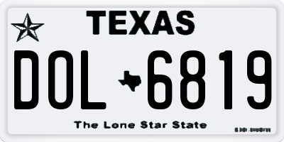 TX license plate DOL6819