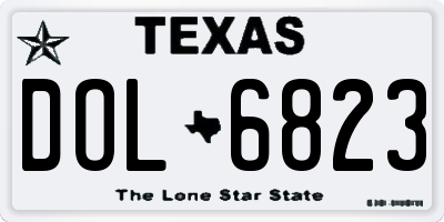 TX license plate DOL6823