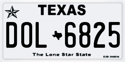 TX license plate DOL6825