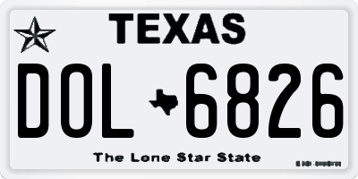 TX license plate DOL6826