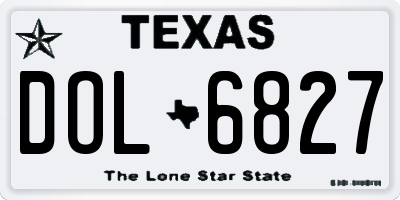 TX license plate DOL6827
