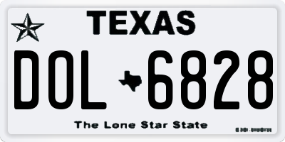 TX license plate DOL6828