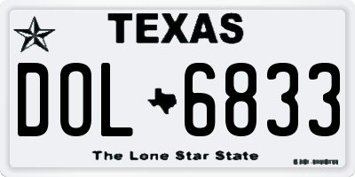 TX license plate DOL6833