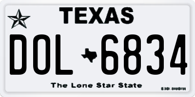 TX license plate DOL6834