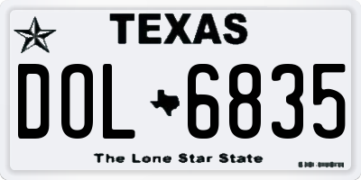 TX license plate DOL6835