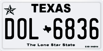 TX license plate DOL6836