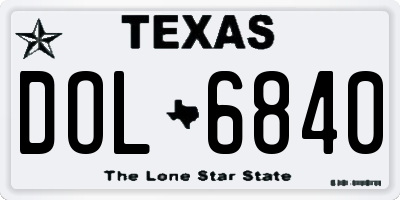 TX license plate DOL6840