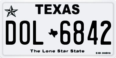 TX license plate DOL6842