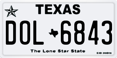 TX license plate DOL6843
