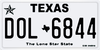 TX license plate DOL6844
