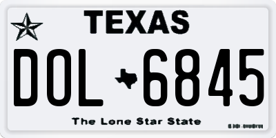TX license plate DOL6845