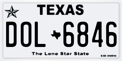 TX license plate DOL6846