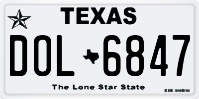 TX license plate DOL6847