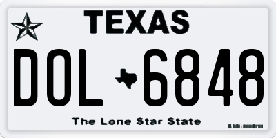 TX license plate DOL6848