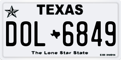 TX license plate DOL6849