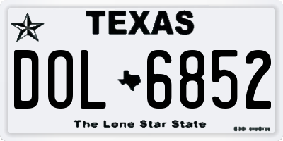 TX license plate DOL6852