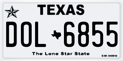 TX license plate DOL6855
