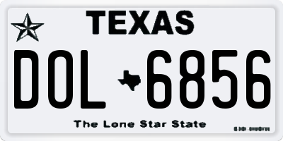 TX license plate DOL6856