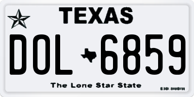 TX license plate DOL6859