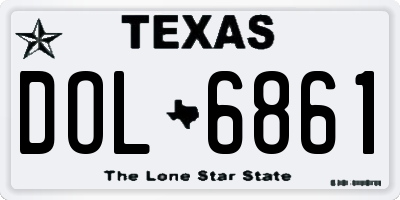 TX license plate DOL6861